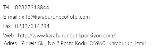 Karaburun Eco Hotel telefon numaraları, faks, e-mail, posta adresi ve iletişim bilgileri